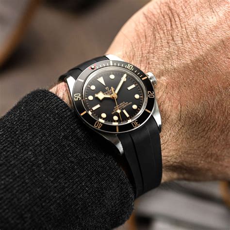 tudor black bay with rubber strap|black bay 58 nato strap.